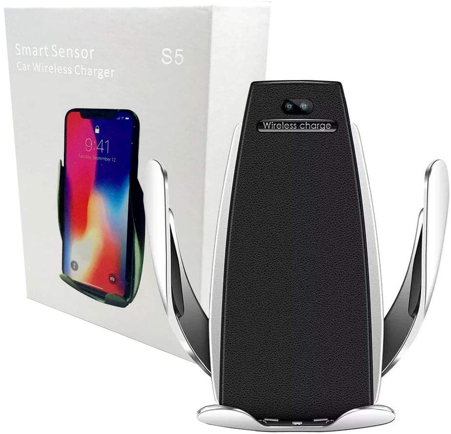 Carregador Veicular por Indução com Movimento Automático Suporte Qi Smart Sensor Wireless Charger S5 - Imagem 3