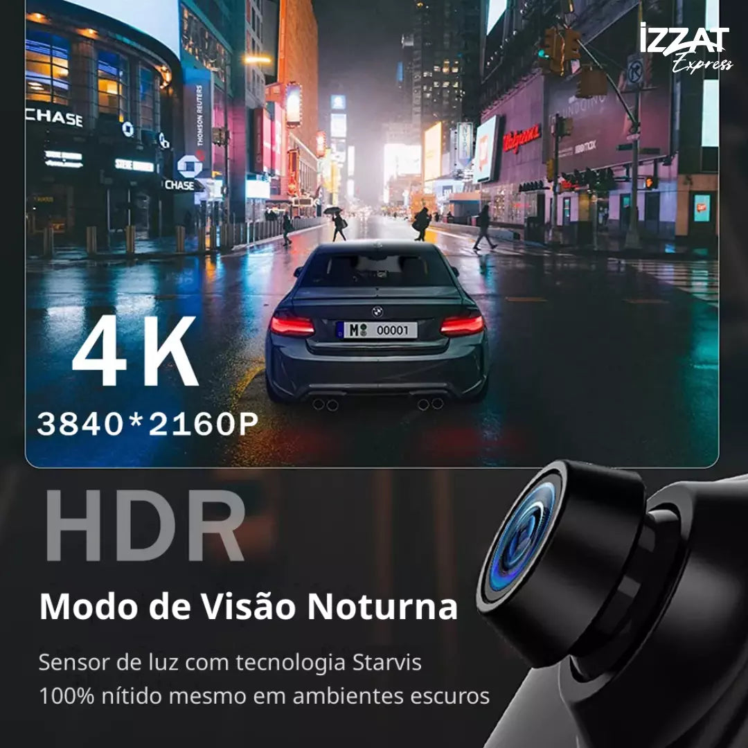 Retrovisor Inteligente 4K Tazzi c/ AndroidAUTO & Apple CarPlay + Brinde Câmera de Ré - Imagem 4