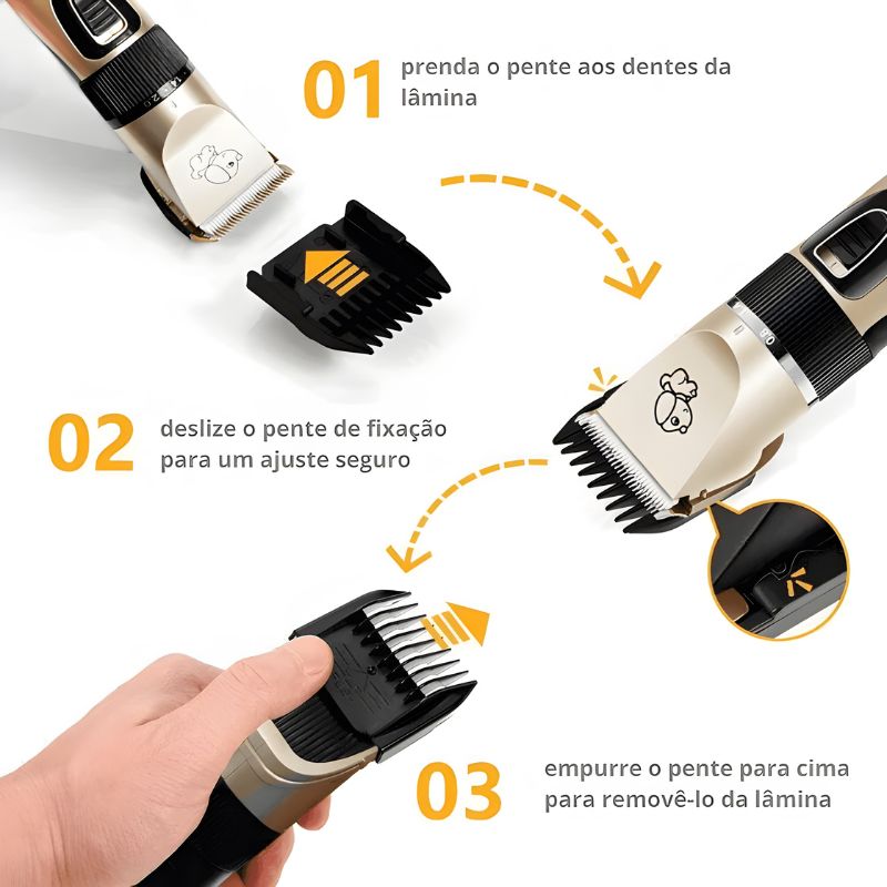 Máquina de Tosa - Aparador de Pelos Profissional sem Fio para Pet - Imagem 5
