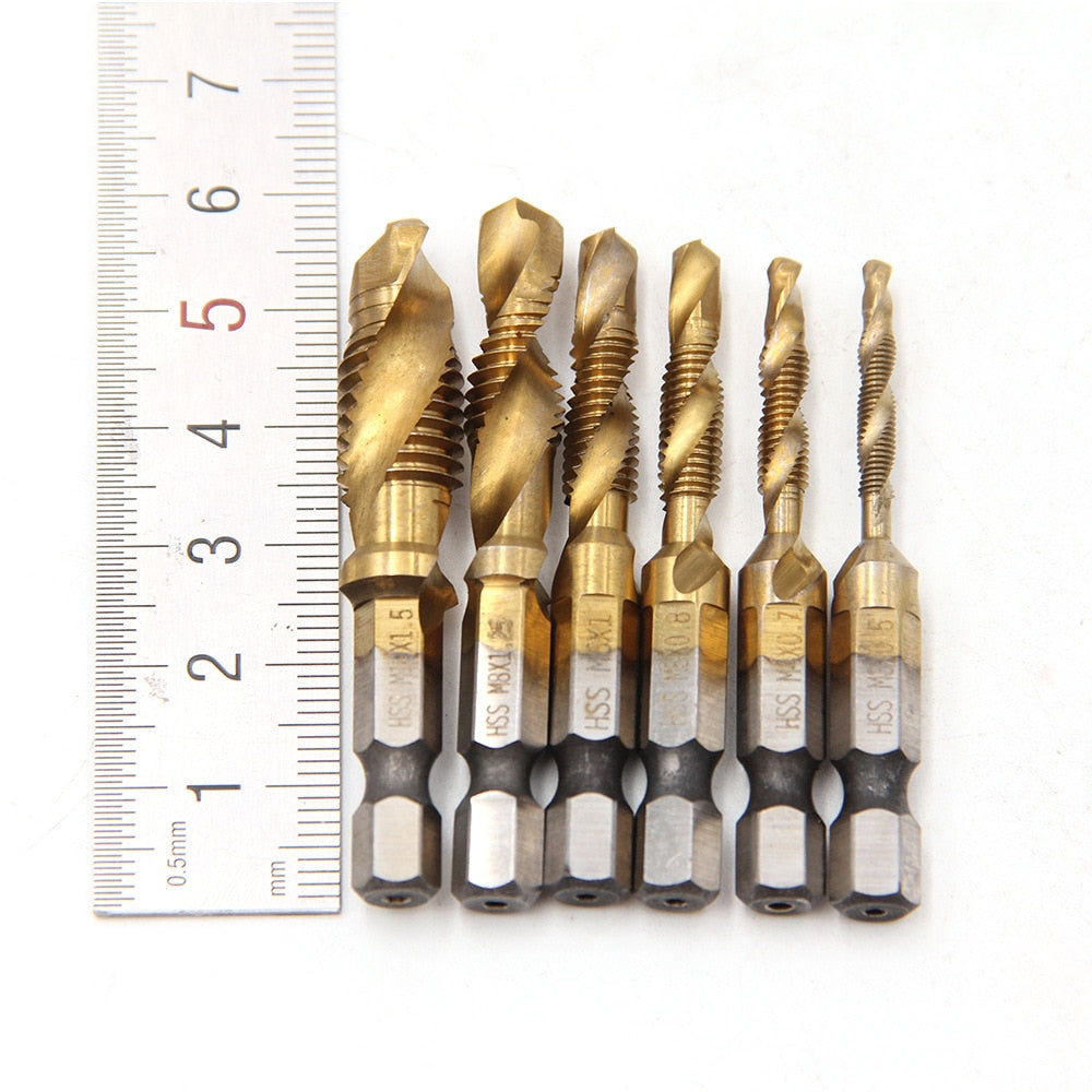 Kit 6 Brocas de Aço Titanium 2 em 1 - Fura e cria Rosca - Imagem 5