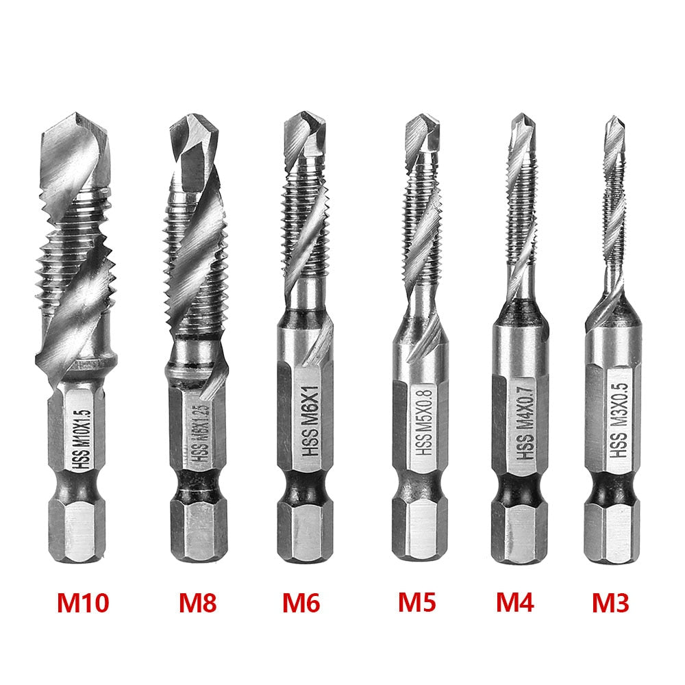 Kit 6 Brocas de Aço Titanium 2 em 1 - Fura e cria Rosca - Imagem 2