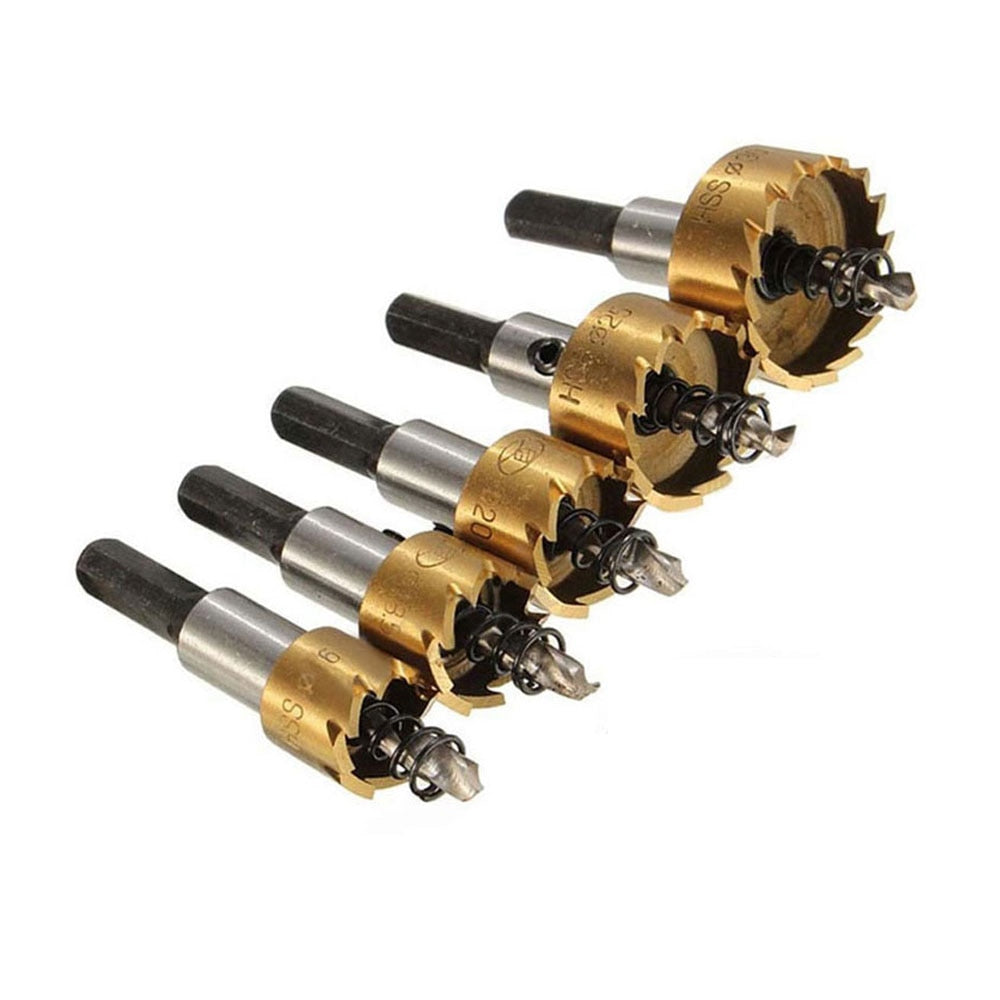 Kit 5 Brocas Serra Copo Titânio Binox para Ferro Aço Metal - Imagem 3
