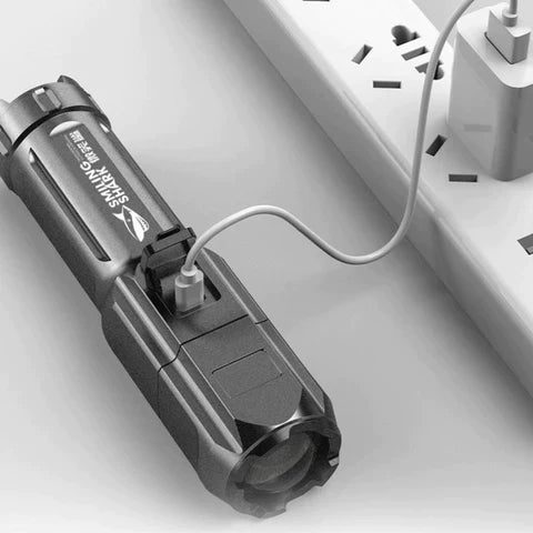 Lanterna Tática Portátil Led Recarregável USB Super Potente - Imagem 6