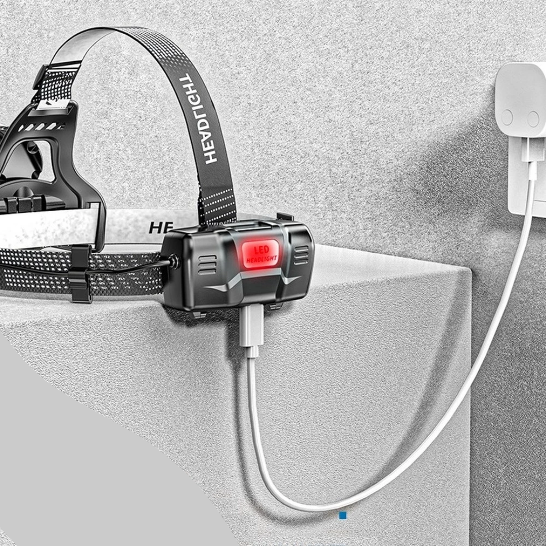 Lanterna de Cabeça Zoom Super Potente - Recarregável USB - Imagem 2