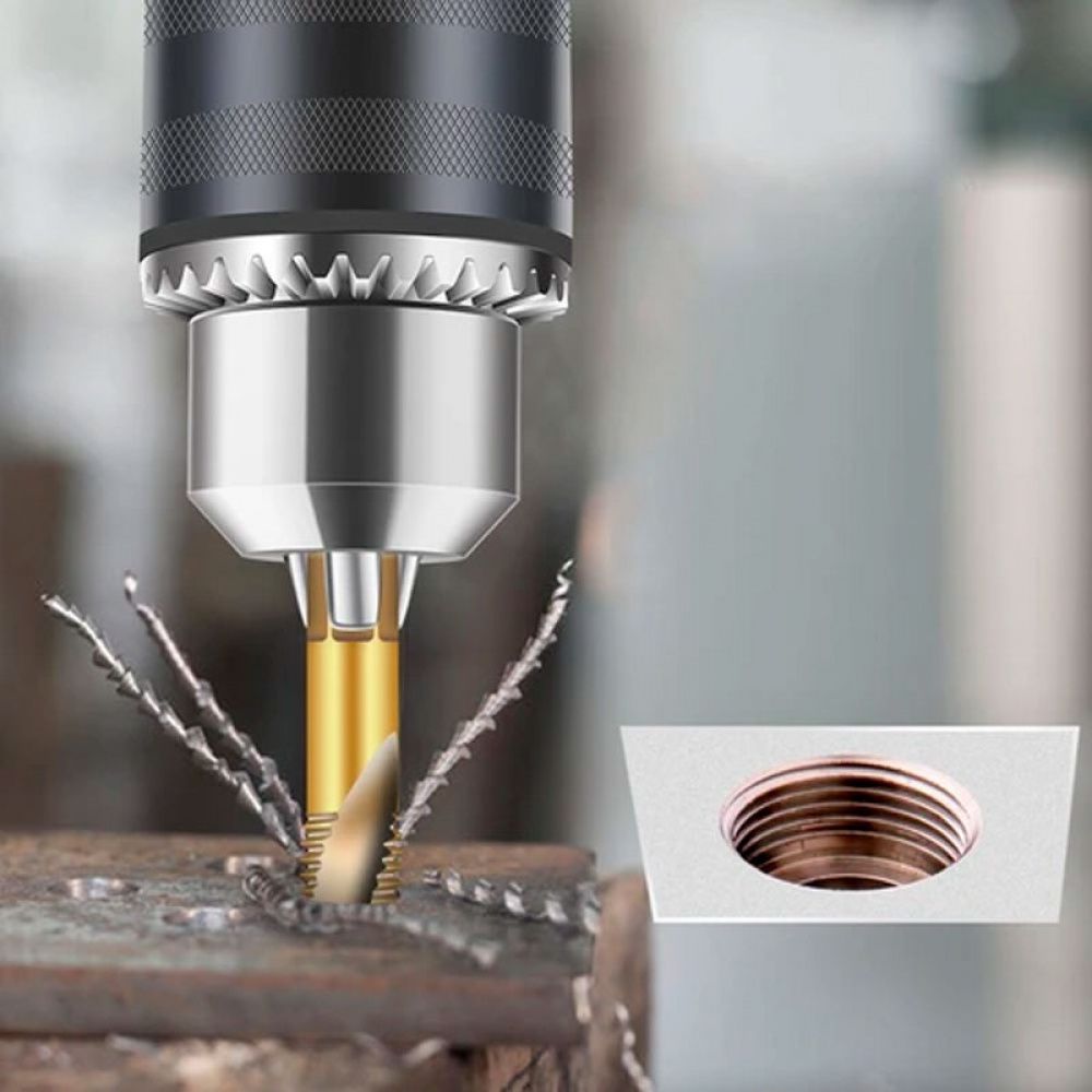 Kit 6 Brocas de Aço Titanium 2 em 1 - Fura e cria Rosca - Imagem 3