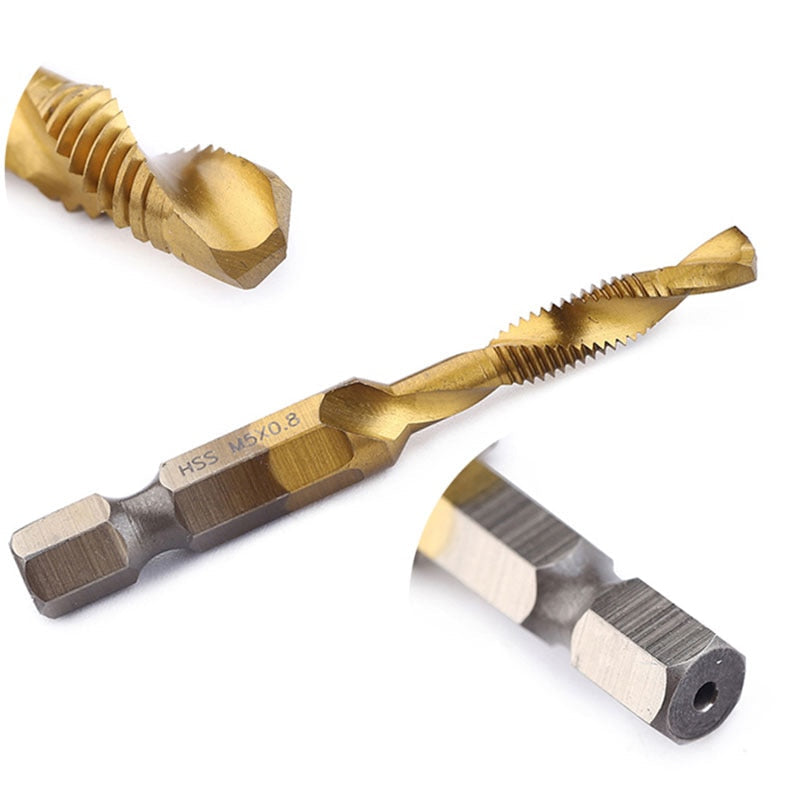 Kit 6 Brocas de Aço Titanium 2 em 1 - Fura e cria Rosca - Imagem 4