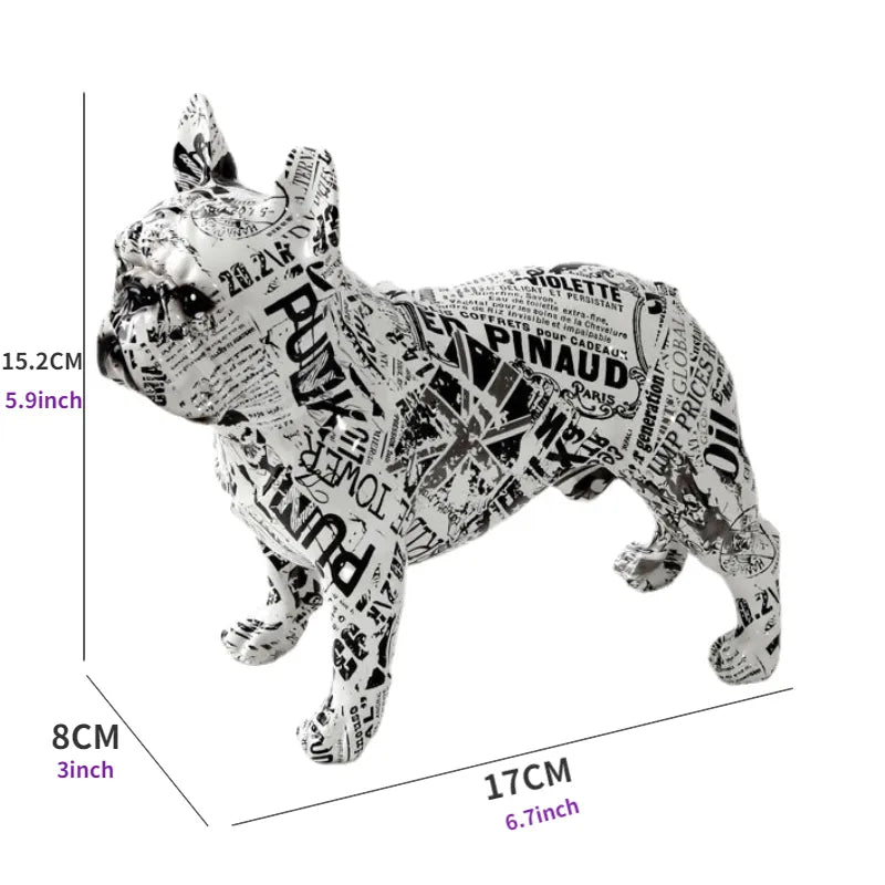 Estátua Decorativa Bulldog Grafite - Imagem 8