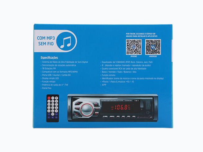 Som automotivo Mp3 Player Bluetooth Carro Fm Usb Controle Auto Rádio Aux Sd Pen Drive - Imagem 3