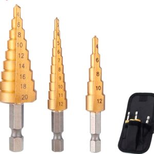 Kit 3 Brocas Escalonadas de Titânio