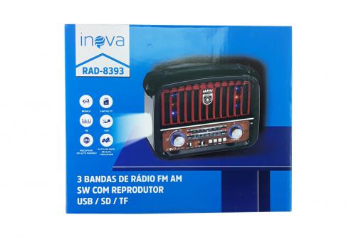 Novo Radio Retrô Inova Rad-8393 Fm/usb/sd - Imagem 3